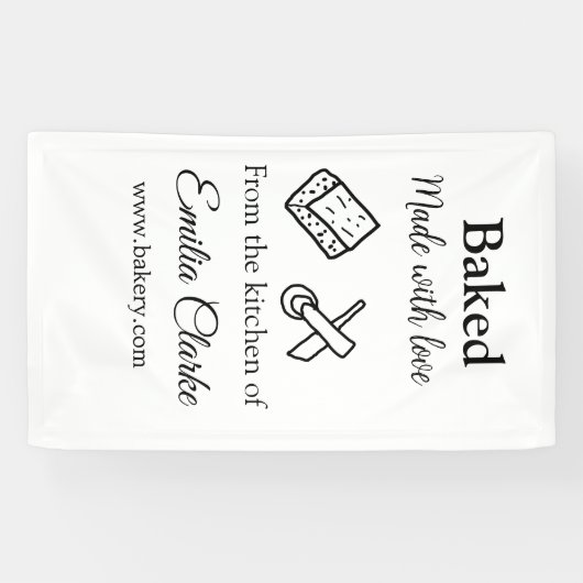 ラブベーカリー焼いたビジネスを追加name texture l 横断幕 (横)