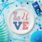 ラブベースボールスポーツ ペーパープレート (パーティー)