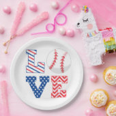 ラブベースボールスポーツ ペーパープレート (パーティー)