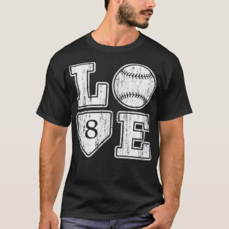 ラブベースボールソフトボールママヴィンテージホーム Tシャツ