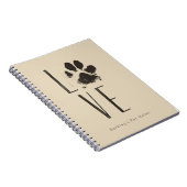 ラブペットポープリントブラウングランジタイポグラフィ ノートブック (右側)