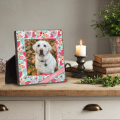 ラブペットレッドピンクハートカスタマイズ写真名 フォトプラーク