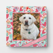 ラブペットレッドピンクハートカスタマイズ写真名 フォトプラーク (正面)