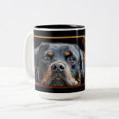 ラブペットロットワイラーマグ ツートーンマグカップ (正面左)