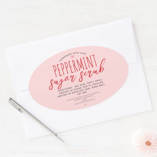 ラブペパーミントシュガースクラブの自家製カスタム品 楕円形シール (封筒)