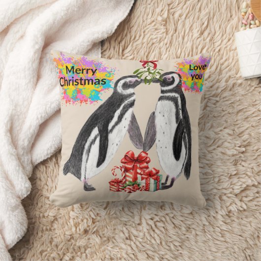 ラブペンギン クッション (ブランケット)