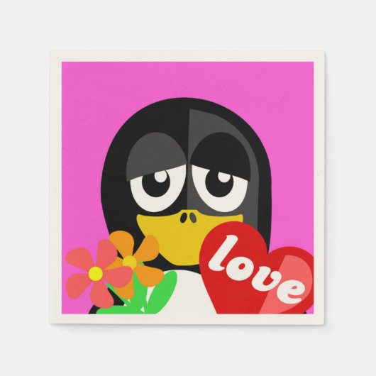 ラブペンギン スタンダードカクテルナプキン (正面)