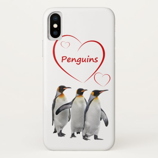 ラブペンギン iPhone Xケース (色をお選びください) Case-Mate iPhoneケース (裏面)
