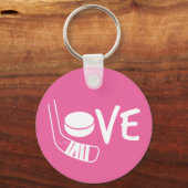 ラブホッケーレディースガールズホッケースティックパックピンク キーホルダー (正面)