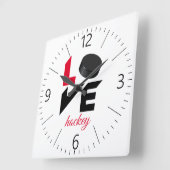 ラブホッケー スクエア壁時計 (傾斜)