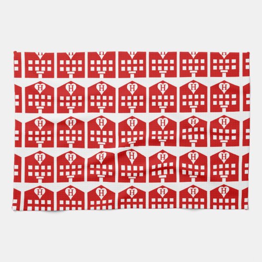 ラブホテル日本の絵文字 キッチンタオル (横)