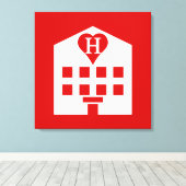 ラブホテル日本の絵文字 キャンバスプリント (インサイチュ (ウッドフロア))