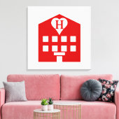 ラブホテル日本の絵文字 キャンバスプリント (インサイチュ (リビング))