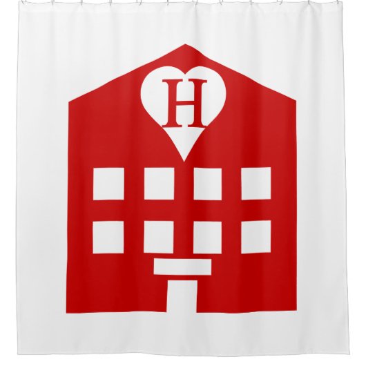 ラブホテル日本の絵文字 シャワーカーテン (正面)