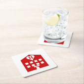 ラブホテル日本の絵文字 スクエアペーパーコースター (インサイチュ)