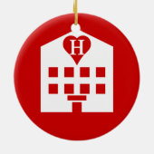 ラブホテル日本の絵文字 セラミックオーナメント (裏面)