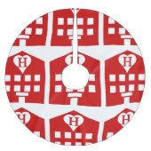 ラブホテル日本の絵文字 ブラッシュドポリエステルツリースカート (正面)