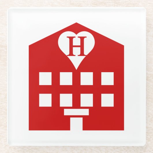 ラブホテル 日本の絵文字 ガラスコースター (正面)