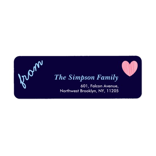 ラブホリデーコレクションピンクハート差出人住所 ラベル (正面)