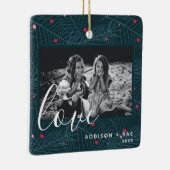 ラブホリデーパーソナライズされたフォトクリスマスプレゼント セラミックオーナメント (右)