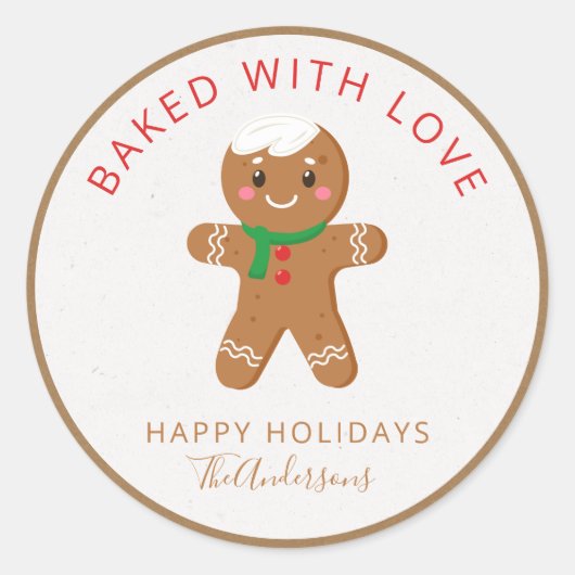 ラブホリデー焼いたジンガーブレッド付き ラウンドシール (正面)