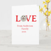 ラブホリデー猫の写真ペットファミリー名 ボールドレター カード (黄色い花)