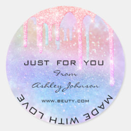 ラブホログラフグリッター ラウンドシール