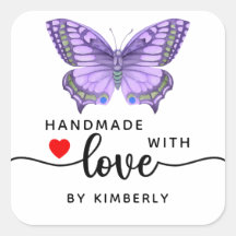 ラブホワイトで手作り紫の蝶