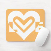 ラブホワイトとオレンジ マウスパッド (マウス)