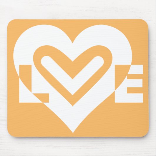 ラブホワイトとオレンジ マウスパッド (正面)
