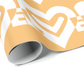 ラブホワイトとオレンジ ラッピングペーパー (ロールコーナー)