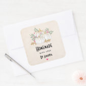 ラブホワイトと金ゴールドかぼちゃ水彩 スクエアシール (封筒)