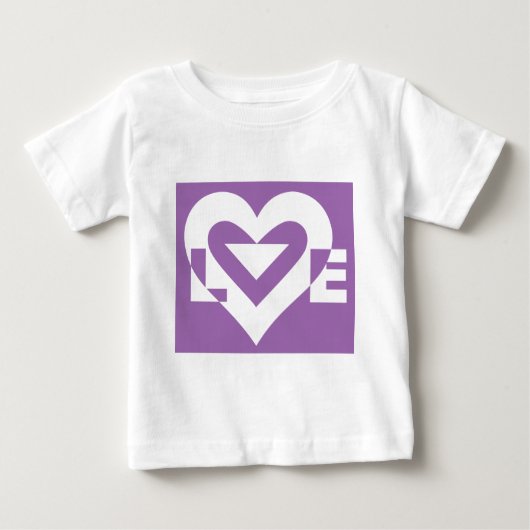 ラブホワイトを紫 ベビーTシャツ (正面)