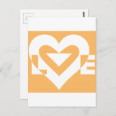 ラブホワイトオンオレンジ ポストカード (正面/裏面)