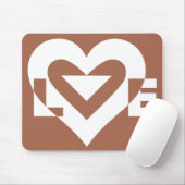 ラブホワイトオンブラウン マウスパッド (マウス)