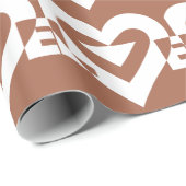 ラブホワイトオンブラウン ラッピングペーパー (ロールコーナー)