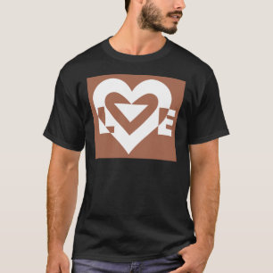 ラブホワイトオンブラウン Tシャツ