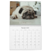 ラブホワイトカラーモダンブロックファミリーフォトコラージュ カレンダー (1月 2026)