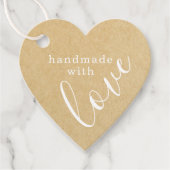 ラブホワイトスクリプトクラフトで手作りハート フェイバータグ (正面)