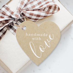 ラブホワイトスクリプトクラフトで手作りハート フェイバータグ