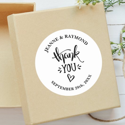 ラブホワイトスタイリッシュ結婚式の引き出物 ラウンドシール