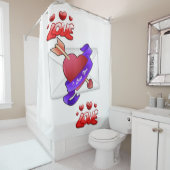 ラブホワイトバレンタインのショーカーテン シャワーカーテン (インサイチュ)