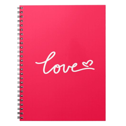 ラブホワイト文字オンピンク ノートブック (正面)