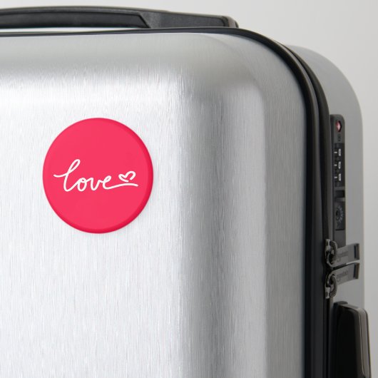 ラブホワイト文字オンピンク マグネット (インサイチュ (スーツケース))