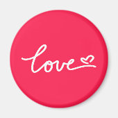 ラブホワイト文字オンピンク マグネット (正面)