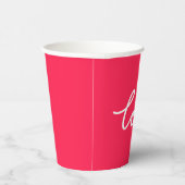 ラブホワイト文字オンピンク 紙コップ (右)