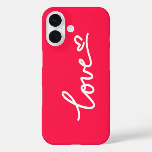 ラブホワイト文字オンピンク Case-Mate iPhoneケース (裏面)