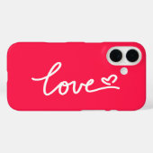 ラブホワイト文字オンピンク Case-Mate iPhoneケース (裏面 (横))