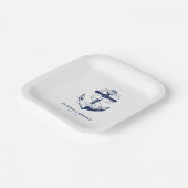 ラブホワイト航海のいかり結婚にアンカー ペーパープレート (傾斜あり)