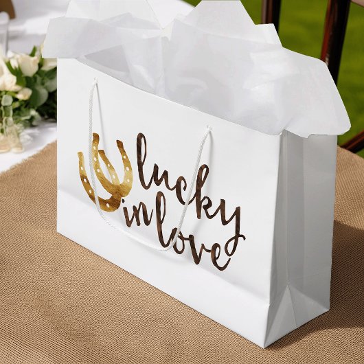 ラブホースシューでラッキー ラージペーパーバッグ